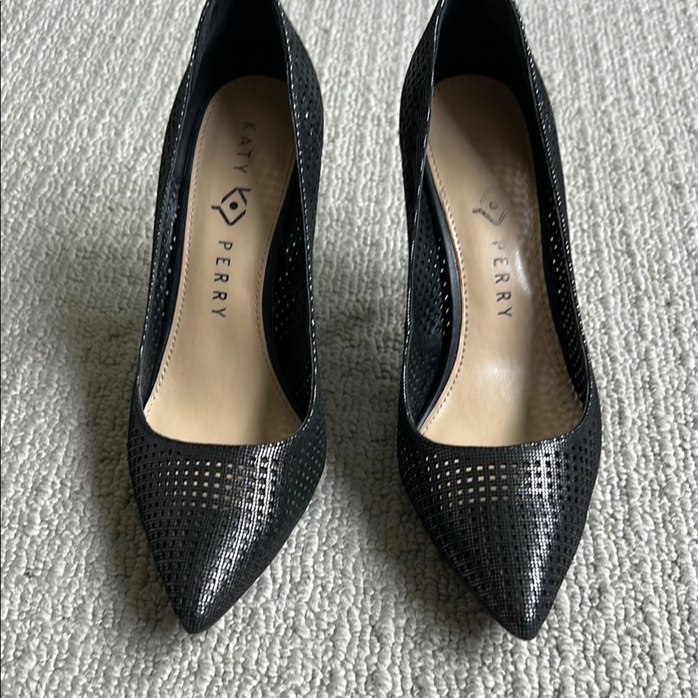 Katy Perry Collections Black Textured Heels